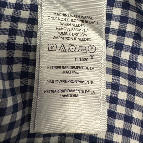 Ralph Lauren Men’s XL Navy Blue & White Check Long Sleeve Button Down Shirt - Picture 6 of 6